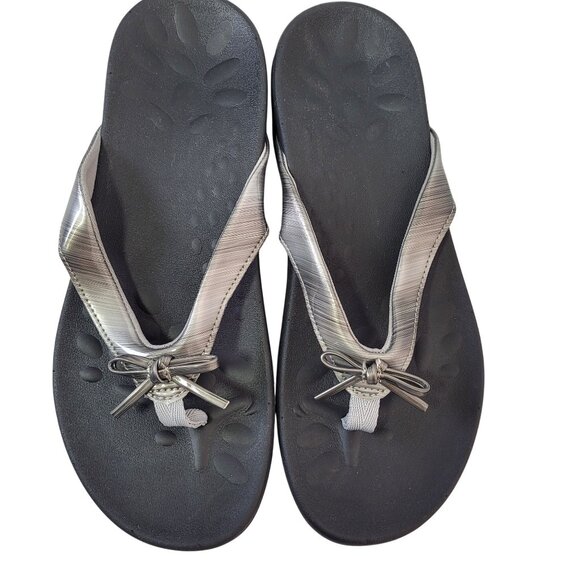 Megnya Women's Orthopedic Flip-Flops With Metallic Strap & Arch Support Size 7.5 - Picture 7 of 12